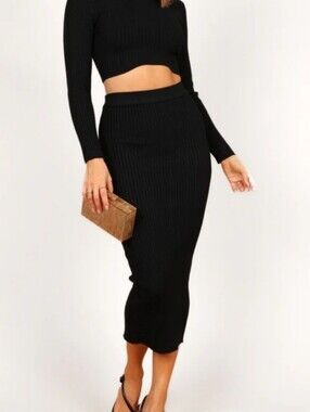 Petal & Pup Ribbed Midi Pencil Skirt